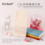 kinbor 创意周计划自填式手帐皮面本便携笔记本子时间轴效率记事本日记本-马苏里拉DT53158伴手礼