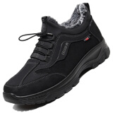 布瑞京冬季男棉鞋老北京布鞋加厚保暖中老年户外休闲防滑软底健步男棉靴 黑色 43 (265mm)