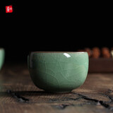灵青坊 茶杯主人杯单杯大号精品青瓷手工品茗杯品茗杯单个哥窑冰裂纹开片可养主人杯家用喝茶个人杯功夫茶具 哥窑梅子青