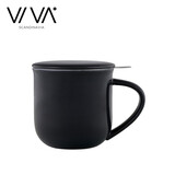 VIVA scandinavia马克杯情侣陶瓷杯带茶漏带盖带手柄茶水分离茶杯咖啡杯 350ml 深蓝色 带盖带茶漏1只【V81445】