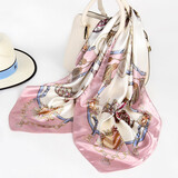 DAVINCICODE丝巾仿真丝围巾女春夏款防晒披肩送妈妈礼物礼盒装生日礼物 时尚哎玛 粉色