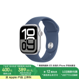 Apple/苹果 Watch Series 10 智能手表GPS款42毫米银色铝金属表壳丹宁色运动型表带M/L MX1K3CH/B