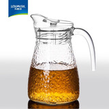 乐唯诗 锤纹玻璃水杯套装白开水杯家用大容量玻璃水具套装 锤纹冷水壶*1