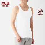 无印良品（MUJI）男式 无缝罗纹编织背心 2件装 内衣家居服 FA01CC3S 白色 S