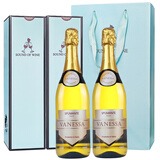 瓦妮莎意大利阿斯蒂起泡酒莫斯卡托Moscato甜白气泡葡萄酒整箱配香槟杯 双支礼盒装750ml*2