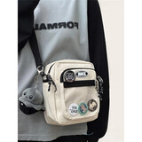 北慕男女小挎包潮牌单肩包 ins潮小包斜挎包学生背包休闲个性手机包 米白色【小章鱼】