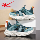 双星男童鞋夏天透气网鞋户外溯溪鞋男孩鞋子6-12岁儿童镂空单网运动鞋 薄荷绿 【镂空单网】 32 码内长20.4cm脚长19.4cm