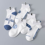 宝盖丁袜子男冬季短袜男女加厚ins潮牌白色透气短筒低帮 套装三 5双 均码