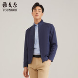 雅戈尔（YOUNGOR）单行政夹克男立领短款单茄克高端男士上衣外套 藏青VJJK419960FQA 2XL 185/104A