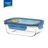 乐唯诗（LOVWISH）高硼玻璃保鲜饭盒微波炉密封创意保鲜盒婴儿辅食盒学生便当盒 宝石蓝大号 单件装 1040ml