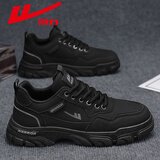 回力男鞋时尚百搭舒适工装鞋男厚底防滑耐磨运动休闲鞋子男 黑色 44