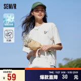 森马（Semir）[凉感T]观园吉联名短袖T恤女抗菌宽松2024熊猫夏装潮109324100013