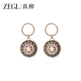 ZEGL璀璨双面圆环耳环巴洛克耳钉法式耳新款送女朋友礼物情人节生日 璀璨双面圆环耳环