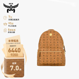 MCM 奢侈品 女士 Stark系列干邑色印花logo双肩背包 MMKAAVE09CO001