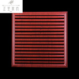 正圣2个起拍】暖气罩遮挡板定做格栅装饰网铁艺百叶老式暖气片防尘罩 【红木色-仿木纹】洞口尺寸：60 X 60cm