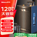 新科 （Shinco）广场舞音响户外大音量拉杆蓝牙音箱三喇叭重低音木质箱体家用K歌移动摆摊 12吋双咪