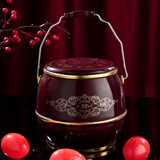 粉爱粉爱你子孙桶结婚用的桶女方陪嫁物品娘家高档痰盂红木马桶婚庆用品大全 棕色子孙桶