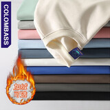 Colombass 秋冬纯色圆领卫衣男休闲百搭情侣重磅宽松套头内搭加厚打底衫男 黑色 L(建议115-130斤)