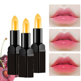 香芙儿红樱桃健康唇膏保湿滋润嘴唇干裂千人千色不易掉色沾杯变色口红 变色唇膏3支装