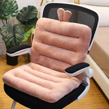 槿木花开冬季连体坐垫靠背一体办公室久坐椅子客厅餐椅座垫超软椅垫屁股垫 兔耳朵坐垫靠背一体 小号85x45厘米