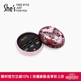 She's茜子发饰品仿水晶镶钻小抓夹发量少小号精致半扎发夹发抓头饰发卡 盒装-古铜底蓝钻CC