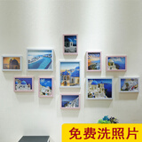 DFULL 相片墙加洗照片套装墙壁装饰相框墙宿舍挂墙画框 白粉搭配(7寸3个，5寸8个)