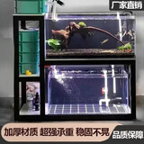 哆咔双层多层鱼缸架子烤漆不生锈加厚承重力强两层放鱼缸架子鱼缸底座 黑架子黑板 放鱼缸位置60*40（总长90）