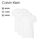 Calvin Klein CK男士T恤短袖打底衫3件装000NB4011E 100白色（3件装） L 