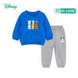 迪士尼宝宝（Disney Baby）童装男童女童套装潮酷米奇米妮卫衣套装儿童外出服 蓝色T1281 24个月/身高90cm