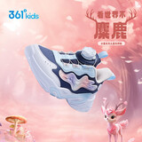361°童鞋 儿童运动鞋25冬女小童轻盈革面旋钮扣休闲鞋 蓝32