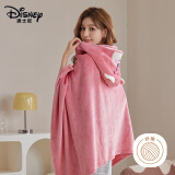 迪士尼（Disney）毛毯加厚连帽午睡毯子冬季单人法兰绒午休毯办公室草莓熊80*140cm
