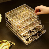 KAMAN 首饰收纳盒透明抽屉式耳环耳钉项链首饰盒新款手饰品盒 5层（79格）1个