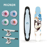 战翼 专业长板滑板dancing成人男女生舞板公路儿童初学者通用滑板四轮 112cm萌宠 整板