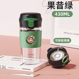 大嘴猴高硼硅玻璃杯男女士茶水分离水杯泡茶学生女友礼物  果昔绿430ml