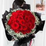 爱花居鲜花速递红玫瑰花束生日礼物送女朋友老婆同城配送 挚爱此生—33朵玫瑰|P18