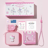 GEEKPAPA亿觅三丽鸥儿童玩具照相机男女孩生日礼物卡通学生相机儿童礼物 凯蒂猫64G+同款相机包包礼盒版