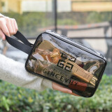 开心宜抖音同款旅行洗漱包洗澡加厚防水袋女ins化妆品收纳网红游泳包 方形-灰色-中号【24*10*15cm】