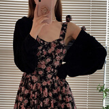 妙奕嘉针织衫披肩女外搭2025新款开衫薄款外套夏季配长裙裙子罩衫空调衫 蝙蝠袖无扣开衫【黑色】 均码 【建议120斤内】