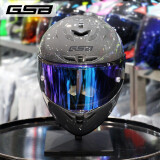 GSB361摩托车头盔男女重机车全盔骑行赛车安全gsb头盔四季通用款酷 水泥灰配透明镜片 L支持55-56的头围