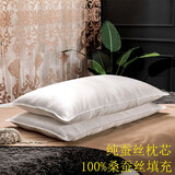 桑宋纯蚕丝枕头芯100%桑蚕丝填充家用真丝面料柔软丝滑成人单个枕头 真丝内胆+2斤桑蚕丝