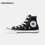 匡威（Converse）童鞋儿童帆布鞋新款经典高帮男女童鞋休闲中大童软底儿童鞋 黑色(偏大 选小一码) 22 【建议脚长13cm】
