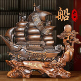 南国玺承一帆风顺船摆件招财工艺品乔迁开业礼品前台客厅办公室装饰品摆件 JY一帆风顺43*17*39重6斤
