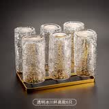 曼薇 高颜值玻璃杯高温水杯套装耐热ins渐变树纹冰川杯家用待客茶杯牛奶果汁杯啤酒杯 400ML透明树纹杯6只