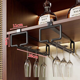 梵俪琳红酒架倒挂红酒杯架子轻奢高档酒架2024新款酒柜置物架斜放托架 雅黑红酒杯架【双排可挂4-6个】