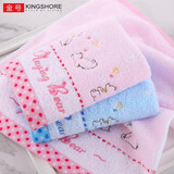 金号A类纯棉毛巾4条正方形小毛巾擦手儿童小方巾家用洗脸巾手帕 卡通5646款红蓝4条