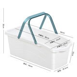 洗拖把桶长方形家用水桶平板拖把清洗桶手提多用桶大号容量多功能 米白色清洗桶（45cm以下可用）