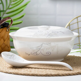 景德镇陶瓷汤碗大号家用9英寸水煮鱼汤盆瓷中式大碗酸菜鱼汤碗 金枝1个9英寸【带盖品锅】贈大勺