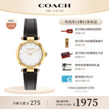 蔻驰（COACH）CARY系列 镶钻表圈 小牛皮表带 石英女表14504014  礼物/送礼