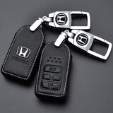 沃霆本田思域钥匙套雅阁crv凌派缤智冠道飞度享域牛皮汽车钥匙包套扣 本田D款