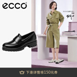 爱步（ECCO）【明星同款】乐福鞋女 百搭牛皮厚底粗跟英伦风单鞋女 摩登490013 黑色49001301001 建议选小一码 39 （偏大，建议选小一码）